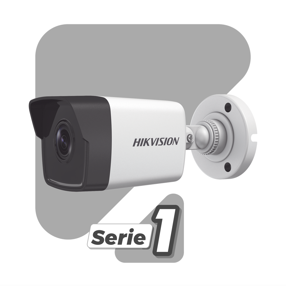 Cámara Bala IP 4 Megapixel Lente 2.8 mm 30 mts IR WDR 120 dB Exterior IP67 Hik-Connect P2P H.265+ PoE ONVIF DS-2CD1043G0-I(C) - SILYMX