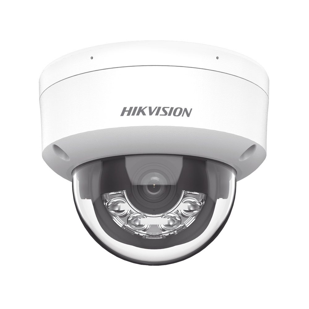 Cámara Domo IP 2 Megapixel Lente 2.8 mm Dual Light Micrófono Integrado Antivandálico IK08 ACUSENSE Exterior IP67 PoE Micro SD DS-2CD1123G2-LIU(F) - SILYMX