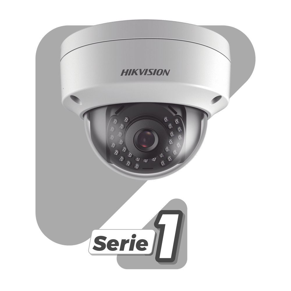 Cámara Domo IP Hikvision 4 Megapixel Lente 2.8 mm 30 mts IR WDR 120 dB Exterior IP67 Hik-Connect P2P H.265+ PoE ONVIF DS-2CD1143G0-I(C) - SILYMX