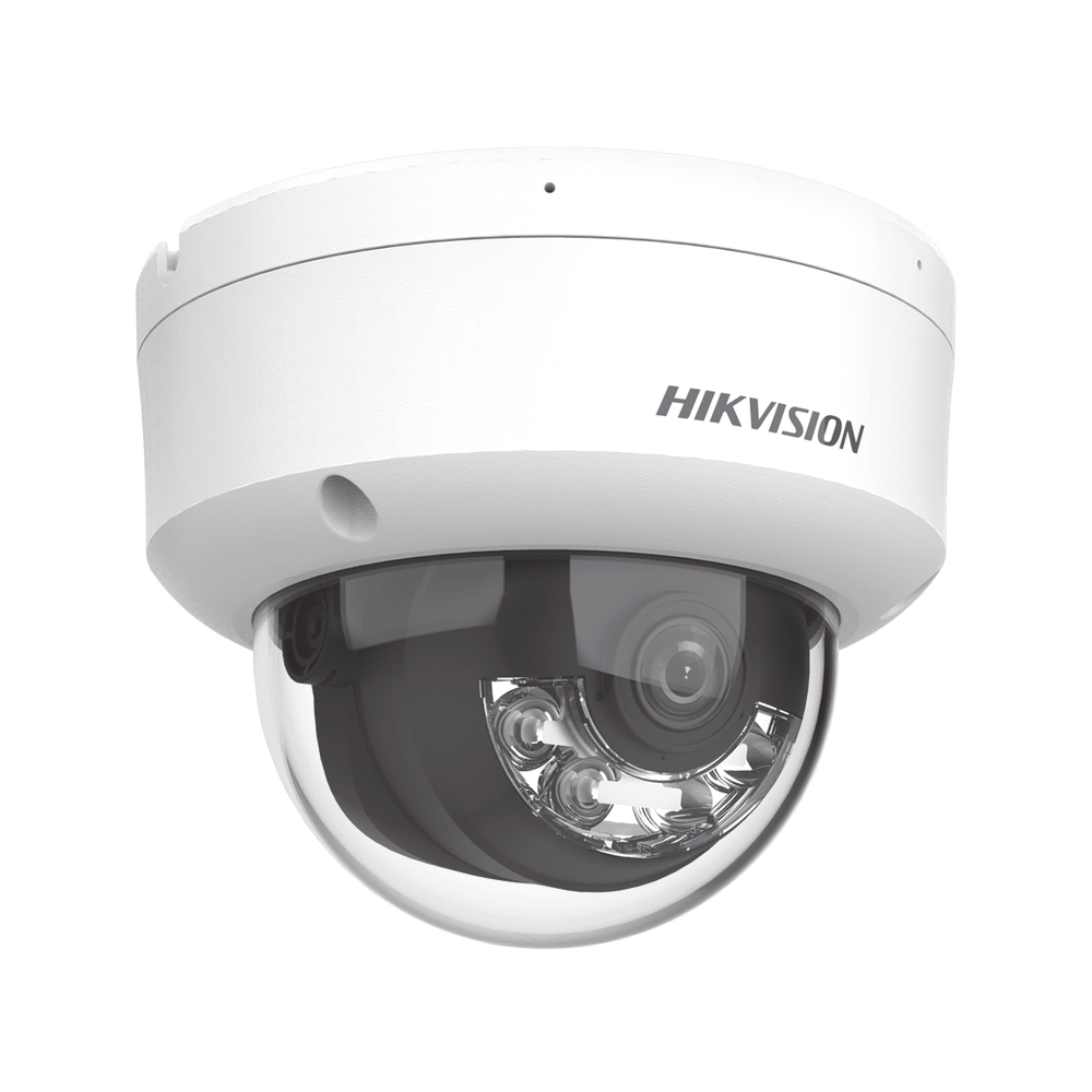 Dual Light Domo IP 6 Megapixel Lente 2.8 mm 30 mts IR + 30 mts Luz Blanca Micrófono Integrado ACUSENSE Lite Exterior IP67 H.265 PoE ONVIF DS-2CD1163G2-LIU - SILYMX