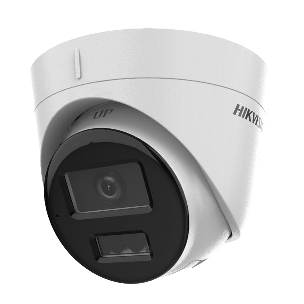 Dual Light Turret IP 4 Megapixel Lente 2.8 mm 30 mts IR + 30 mts Luz Blanca Micrófono Integrado ACUSENSE Lite Exterior IP67 H.265 PoE ONVIF Micro SD DS-2CD1343G2-LIUF - SILYMX