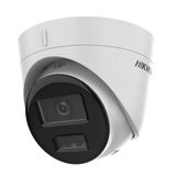 Cámara Dual Light Turret IP 4 Megapixel Lente 2.8 mm 30 mts IR + 30 mts Luz Blanca Micrófono Integrado ACUSENSE Lite Exterior IP67 H.265 PoE ONVIF Micro SD DS-2CD1343G2-LIUF - SILYMX