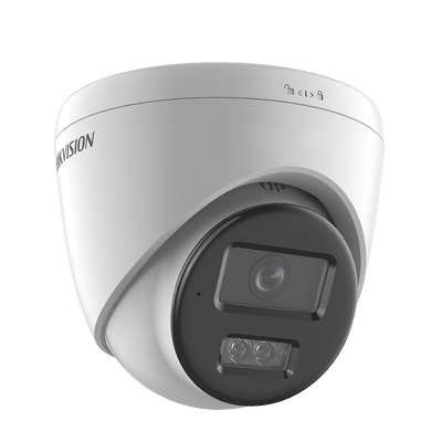 Dual Light Turret IP 8 Megapixel 4K Lente 2.8 mm 30 mts IR + 30 mts Luz Blanca Micrófono Integrado ACUSENSE Lite Exterior IP67 H.265 PoE ONVIF Micro SD DS-2CD1383G2-LIU(F) - SILYMX