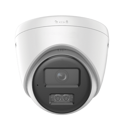 Dual Light Turret IP 8 Megapixel 4K Lente 2.8 mm 30 mts IR + 30 mts Luz Blanca Micrófono Integrado ACUSENSE Lite Exterior IP67 H.265 PoE ONVIF Micro SD DS-2CD1383G2-LIU(F) - SILYMX
