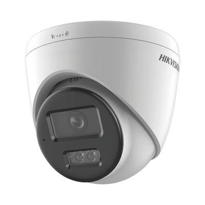 Dual Light Turret IP 8 Megapixel 4K Lente 2.8 mm 30 mts IR + 30 mts Luz Blanca Micrófono Integrado ACUSENSE Lite Exterior IP67 H.265 PoE ONVIF Micro SD DS-2CD1383G2-LIU(F) - SILYMX