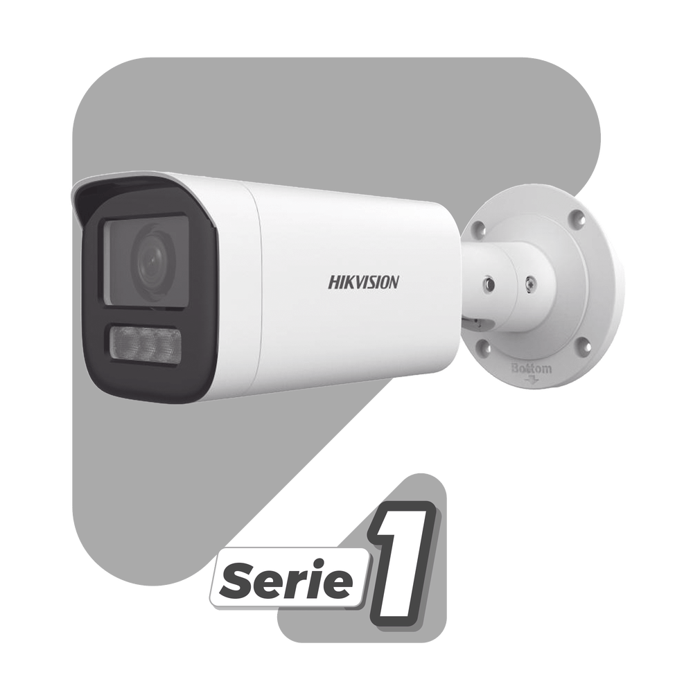 Cámara Bala IP 4 Megapixel Lente Mot. 2.7 a 13.5 mm Dual Light 60 mts IR + 60 mts Luz Blanca Darkfighter S Exterior IP67 IK10 WDR 130 dB 4 Analíticos: AcuSense Deteccion Facial Conteo de Personas por Cruce y Zona DS-2CD3646G2HT-LIZS - SILYMX
