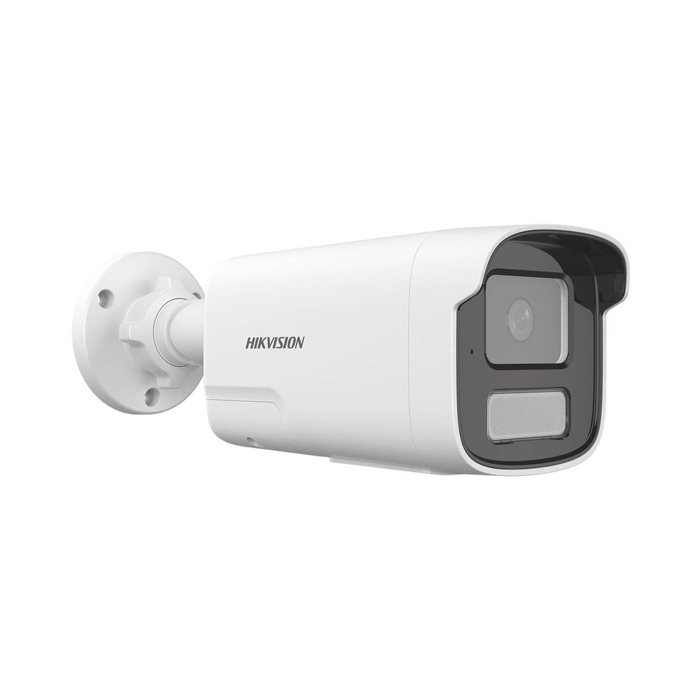 Cámara Bala IP 4 Megapíxel Lente Mot. 2.8 a 12 mm Dual Light 50 mts IR + 50 mts Luz Blanca ACUSENSE Lite Audio de Dos Vías Luz Intermitente y Alerta de Audio Exterior IP67 WDR 120 dB PoE ONVIF Micro SD DS-2CD1643G2-LIZSU/SL - SILYMX