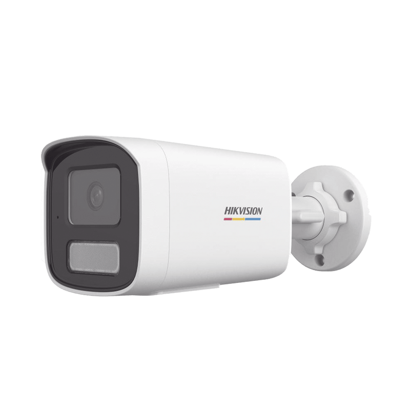 Cámara Dual Light + ColorVu Bala IP 6 Megapixel Lente 4 mm 50 mts IR + 50 mts Luz Blanca Micrófono Integrado ACUSENSE Lite Exterior IP67 WDR 120 dB PoE Micro SD ONVIF DS-2CD1T67G2H-LIUF - SILYMX