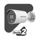 Cámara Bala IP 4 Megapixel Dual Light + 2 Micrófonos Integrados Lente 2.8 mm 40 mts Luz Blanca + 40 mts IR ACUSENSE Exterior IP67 WDR 120 dB PoE ONVIF Micro SD Metal ACUSEARCH DS-2CD2043G2-LI2U - SILYMX
