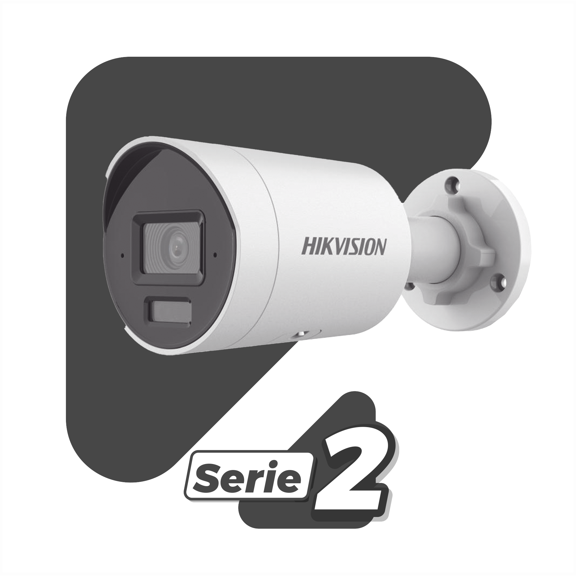 Cámara Bala IP 4 Megapixel Dual Light + 2 Micrófonos Integrados Lente 2.8 mm 40 mts Luz Blanca + 40 mts IR ACUSENSE Exterior IP67 WDR 120 dB PoE ONVIF Micro SD Metal ACUSEARCH DS-2CD2043G2-LI2U - SILYMX