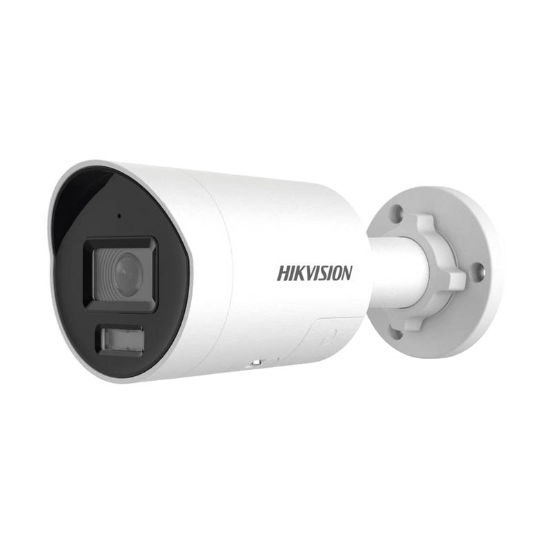 Cámara Dual Light + ColorVu Bala IP 8 Megapixel 4K ente 2.8 mm 40 mts IR + 40 mts Luz Blanca Exterior IP67 Luz Intermitente y Alerta de Audio Micrófono Integrado ACUSENSE Filtro de Falsas Alarmas Metal ACUSEARCH DS-2CD2087G2H-LIU/SL - SILYMX