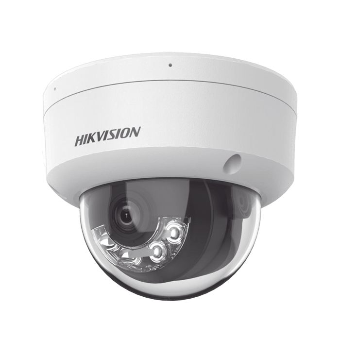 Dual Light + 2 Micrófonos Integrados Domo IP 2 Megapixel Lente 2.8 mm 30 mts Luz Blanca + 30 mts IR ACUSENSE Exterior IP67 IK10 WDR 120 dB PoE ONVIF Micro SD Metal ACUSEARCH DS-2CD2123G2-LIS2U - SILYMX