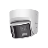 Turret IP Panorámica 4 Megapíxel 2 Lentes 2.8 mm 180° ColorVu PoE WDR 130° IP67 ACUSENSE Luz Estroboscópica y Alarma Audible 30 mts Luz Blanca Microfono integrado DS-2CD2347G2P-LSU/SL(C) - SILYMX