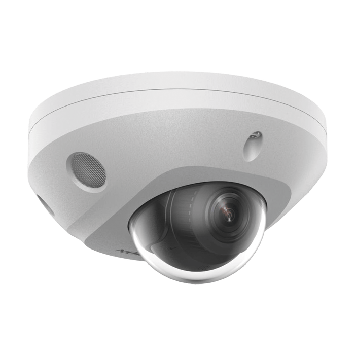 Dual Light + 2 Micrófonos Integrados Mini Domo IP 6 Megapixel Lente 2.8 mm 30 mts Luz Blanca + 30 mts IR ACUSENSE Exterior IP67 IK8 WDR 120 dB PoE ONVIF Micro SD ACUSEARCH DS-2CD2563G2-LIS2U - SILYMX