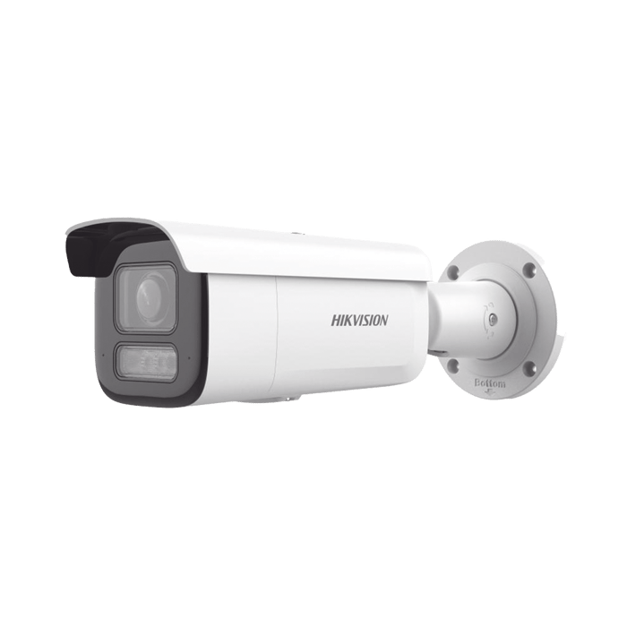 Dual Light + 2 Micrófonos Integrados Bala IP 4 Megapixel Lente Mot. 2.8 a 12 mm 60 mts Luz Blanca + 60 mts IR ACUSENSE Exterior IP67 IK10 WDR 120 dB PoE+ ONVIF Alarmas I/O Micro SD Metal ACUSEARCH DS-2CD2643G2-LIZS2U - SILYMX