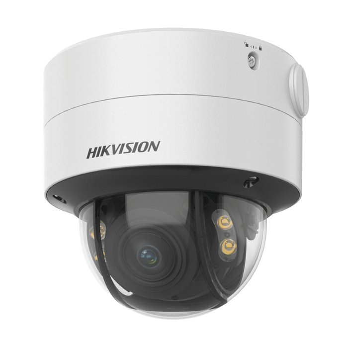 Domo IP 4 Megapixel Lente 2.8 a 12 mm Imagen a Color 24/7 ColorVu 40 mts Luz Blanca WDR 130 dB Exterior IP67 IK10 Captura Facial ACUSENSE Micro SD ACUSEARCH DS-2CD2747G2T-LZS(C) - SILYMX