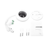 Cámara Mini Fisheye IP 5 Megapixel HIKVISION Panorámica 180° - 360° Microfono Integrado 8 mts IR Uso en Interior PoE Múltiples Vistas por iVMS-4200 Alarmas I/O Micro SD  DS-2CD2955G0-ISU - SILYMX