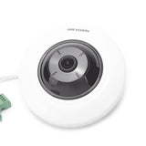 Cámara Mini Fisheye IP 5 Megapixel HIKVISION Panorámica 180° - 360° Microfono Integrado 8 mts IR Uso en Interior PoE Múltiples Vistas por iVMS-4200 Alarmas I/O Micro SD  DS-2CD2955G0-ISU - SILYMX