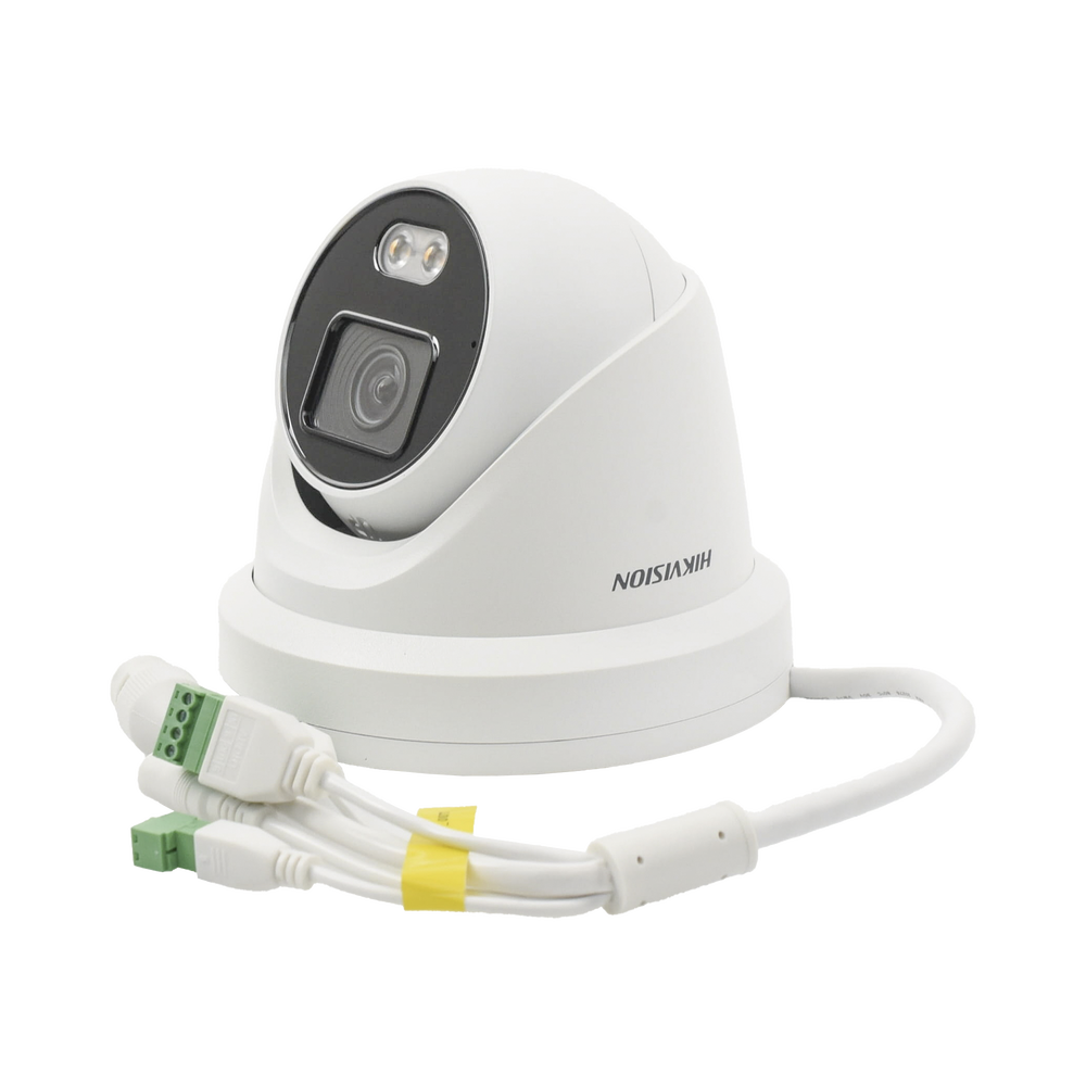 Turret IP 4 Megapixel Imagen a color 24/7 Lente 4 mm Luz Blanca 40 mts Exterior IP67 Micrófono Integrado WDR 120 dB Audio y Alarma Onvif MicroSD S-2CD3347G2-LS(U)(C) - SILYMX