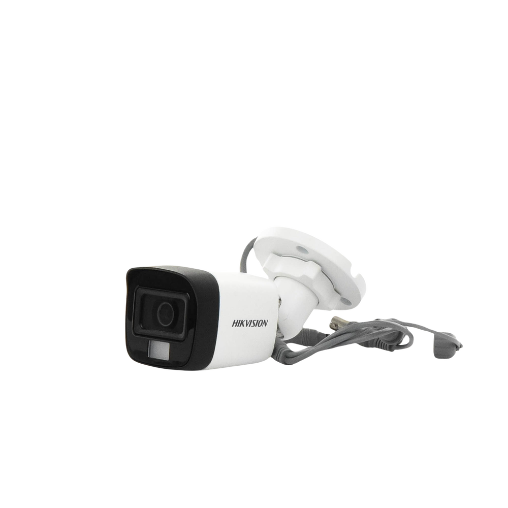 Cámara Bala TURBOHD 2 Megapixel (1080p) Lente 2.8 mm 30 mts IR EXIR + 20 mts Luz Blanca Micrófono Integrado Gran Angular 101° Exterior IP67 4 Tecnologías Dual Light + ColorVu DS-2CE16D0T-LFS - SILYMX