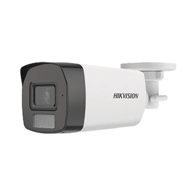 HIKVISIONDS-2CE17K0T-LFS[Dual Light + ColorVu] Bala TURBOHD 3K (5 Megapixel) / Lente 2.8 mm / 40 mts IR + 40 mts Luz Blanca / Gran Angular 104.5° / Exterior IP67 / Micrófono Integrado / dWDR / 4 Tecnologías - SILYMX