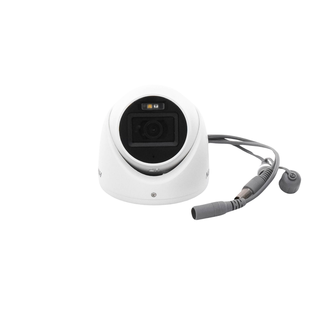 Cámara Turret TURBOHD 2 Megapixel (1080p) Lente 2.8 mm 30 mts IR + 20 mts Luz Blanca Gran Angular 101° Exterior IP67 Micrófono Integrado 4 Tecnologías Metal Dual Light + ColorVu DS-2CE76D0T-LMFS - SILYMX