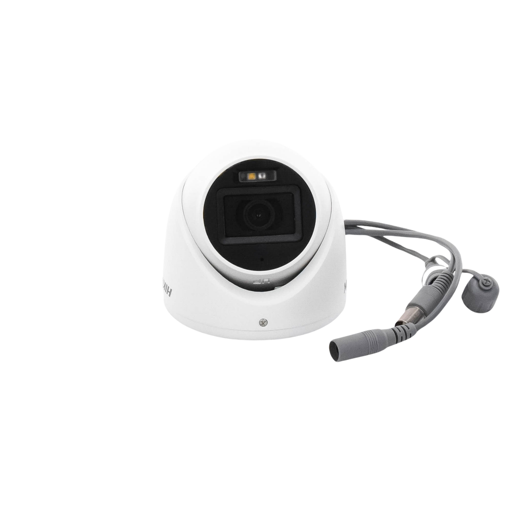 Cámara Turret TURBOHD 3K 5 Megapixel Lente 2.8 mm 30 mts IR + 20 mts Luz Blanca Gran Angular IP67 Micrófono Integrado dWDR Metal DS-2CE76K0T-LMFS - SILYMX