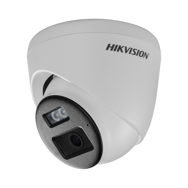 Cámara Turret TURBOHD 2 Megapixel 1080p Lente 2.8 mm 40 mts IR EXIR + 40 mts Luz Blanca Micrófono y Bocina Integrado Exterior IP67 dWDR Audio Bidireccional + Dual Light + ColorVu  DS-2CE78D0T-LTS