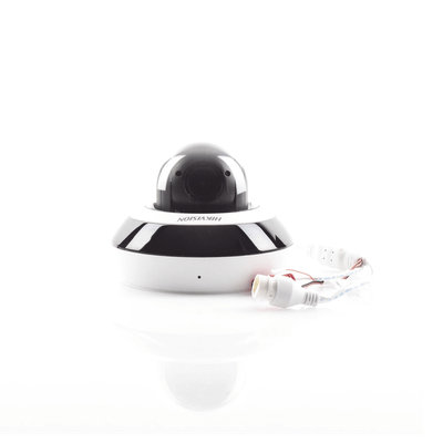 Cámara Mini Domo PTZ IP 4 Megapixel 4X Zoom H.265+ 20 mts IR EXIR WDR PoE IK10 Exterior IP66 DarkFighter Micrófono Integrado Micro SD - SILYMX