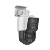Cámara TandemVu PTZ IP 4 Megapixel con Cámara Panoramica 4 Megapixel 4X Zoom Dual Light 40 mts IR + 30 mts Luz Blanca ACUSENSE IP66 PoE+ DARKFIGHTER - SILYMX