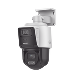 Cámara TandemVu PTZ IP 4 Megapixel con Cámara Panoramica 4 Megapixel 4X Zoom Dual Light 40 mts IR + 30 mts Luz Blanca ACUSENSE IP66 PoE+ DARKFIGHTER - SILYMX