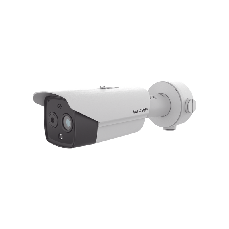 Cámara Bala Ip Dual De 4mp Termométrica Con Sirena Hikvision DS-2TD2628-7/QA - SILYMX