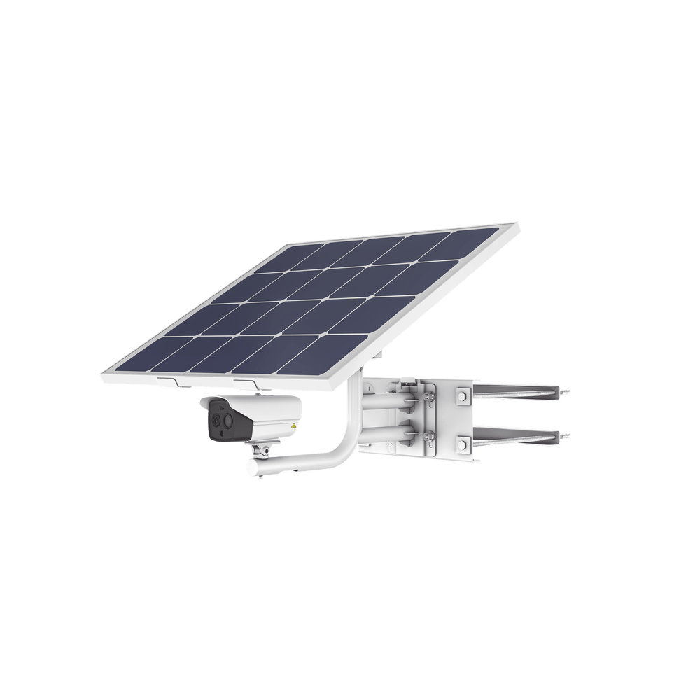 Kit Solar IP All in One Cámara Termica 256 × 192 Lente 9.7 mm Panel Solar Batería de Respaldo de Litio 23.2Ah Conexión 4G Accesorios de Instalación DS-2TXS2628-10P/QA/GLT/CH36S80(LA) - SILYMX