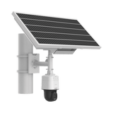 Kit Solar IP All in One Cámara PT ColorVu 4 Megapixel Lente 4 mm Panel Solar Batería de Respaldo de Litio 23.2Ah Hasta 24 Días Conexión 4G Accesorios de Instalación DS-2XS3Q47G1-LDH/4G/C18S40 - SILYMX
