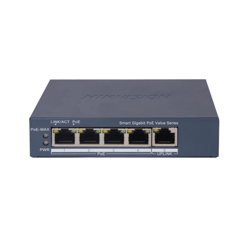 Switch Gigabit PoE Administrable 4 Puertos 1000 Mbps PoE+ 1 Puerto 1000 Mbps Uplink  Modo  300 Metros 45 Watts - SILYMX