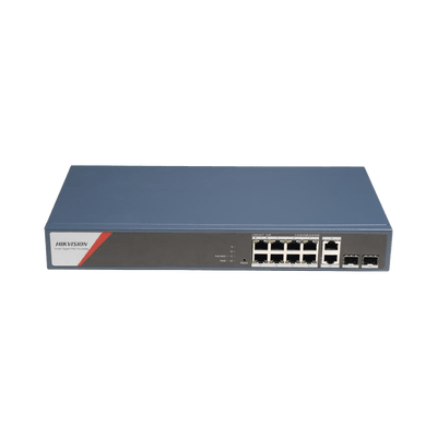 HIKVISIONDS-3E1512HP-SI-8P2T2FSwitch Gigabit PoE+ / Administrable / 8 Puertos 1000 Mbps PoE+(4 Puertos PoE++ 90 W) / 2 Puertos 1000 Mbps de Uplink / 2 Puertos SFP / Configuración Nube Hik - PartnerPro / Modo Extendido hasta 300 Metros / 130 W - SILYMX
