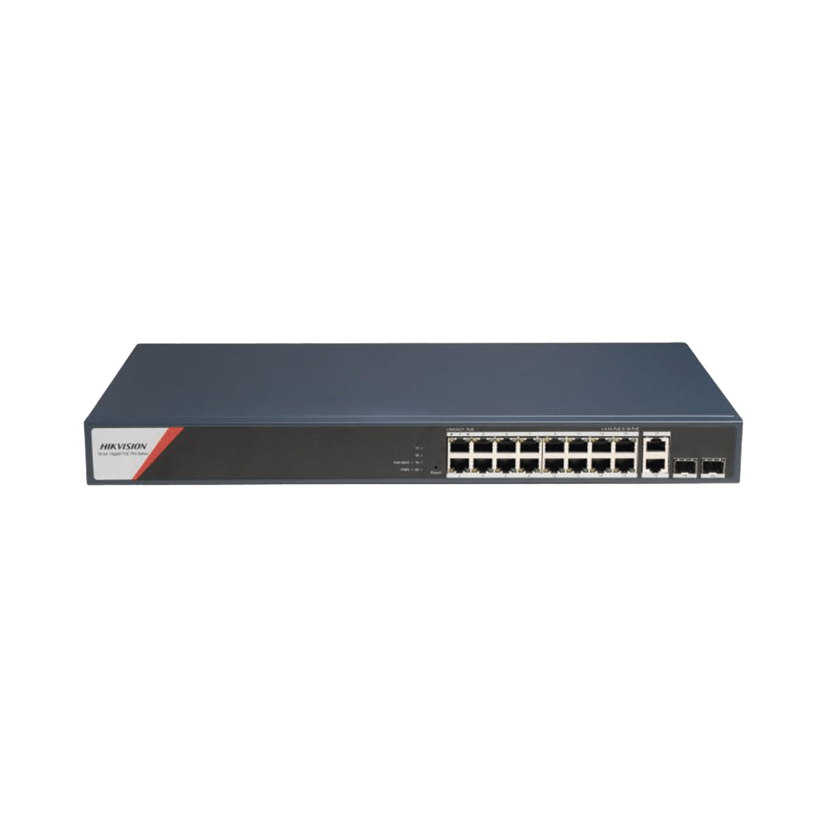 Switches PoEHIKVISIONDS-3E1520HP-SI-16P2T2FSwitch Administrable 16 Puertos Gigabit PoE+ 4 PoE++ 90W 230W Nube 300m Hikvision DS - 3E1520HP - SI - 16P2T2F - SILYMX