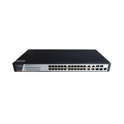 HIKVISIONDS-3E2528P(B)Switch Gigabit PoE+ / Administrable / 24 Puertos 1000 Mbps PoE+ / 4 Puertos 1000 Mbps + 4 Puertos SFP de Uplink / 370 Watts / Soporta IGMP - SILYMX