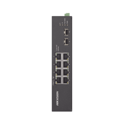 HIKVISIONDS-3T0510HP-E/HSSwitch Industrial No Administrable Gigabit / 6 Puertos Gigabit PoE+ (30 W) + 2 Puertos Gigabit PoE++ (60 W) / 2 Puertos SFP / 120 W Total / 48 a 57 VCD / Ideal para Proyectos / 300 Metros de Distancia - SILYMX