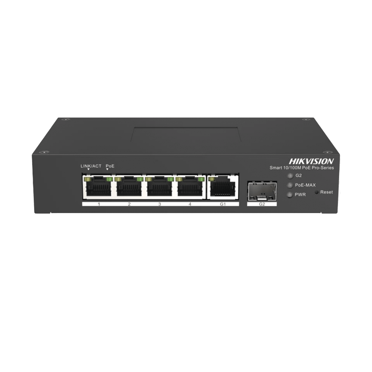 Switches PoEHIKVISIONDS-3T1306P-SI/HSSwitch PoE+ Industrial 4 Puertos 60W Administrable Nube Modo Extendido 300m Hikvision DS - 3T1306P - SI/HS - SILYMX