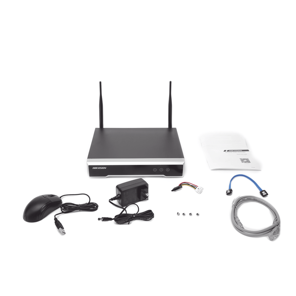 NVR 4 Megapixel 4 canales IP 1 Bahía de Disco Duro 2 Antenas Wi-Fi Salida de Vídeo Full HD DS-7104NI-K1/W/M(C) - SILYMX