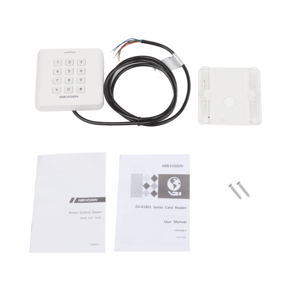 Lector de Tarjetas HIKVISION PROX EM y Contraseñas Exterior IP65 Wiegand Compatible con Cualquier Panel PEQUEÑO y ESTETICO DS-K1801EK - SILYMX