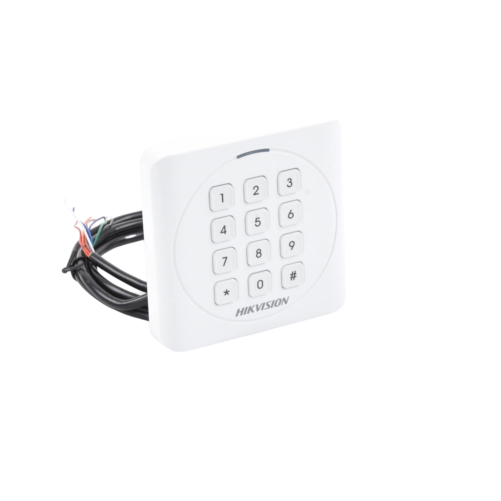 Lector de Tarjetas HIKVISION PROX EM y Contraseñas Exterior IP65 Wiegand Compatible con Cualquier Panel PEQUEÑO y ESTETICO DS-K1801EK - SILYMX
