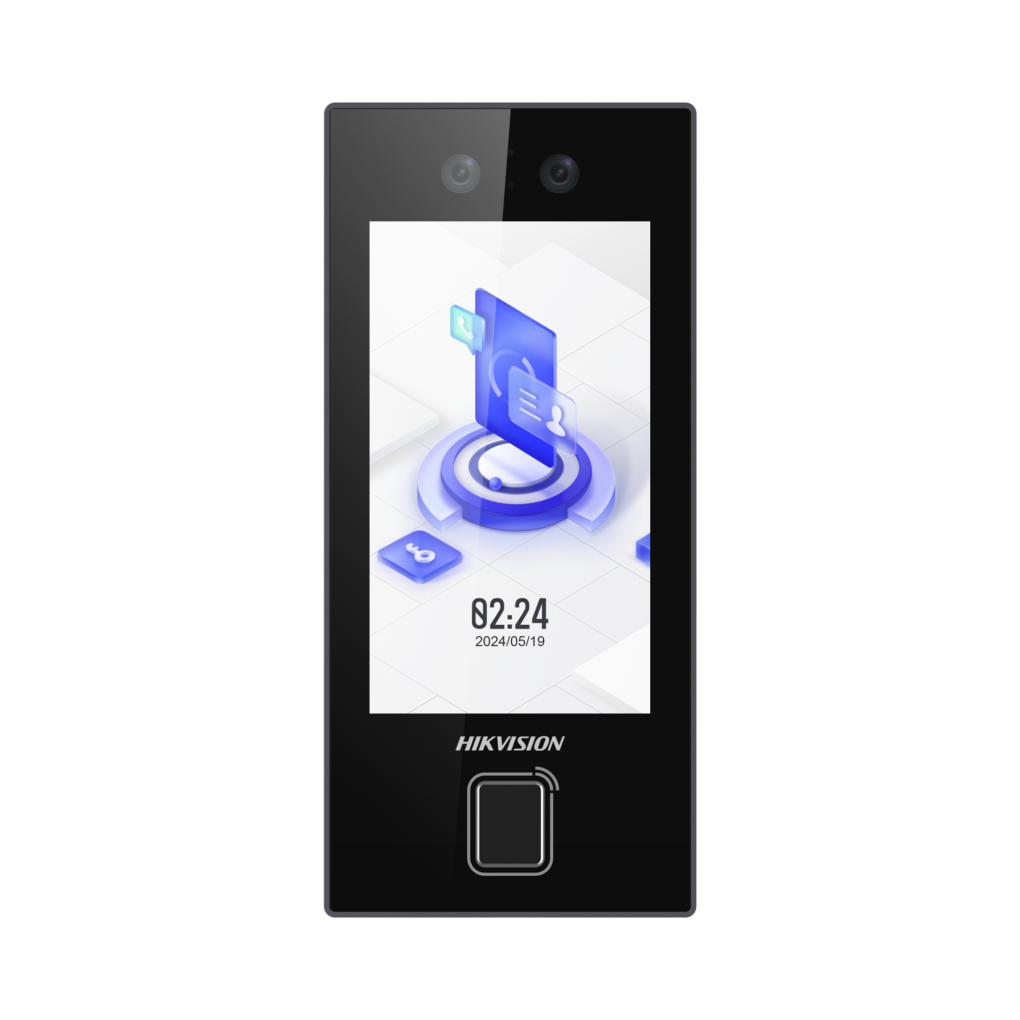 Terminal Biometrico Facial Min Moe con LECTOR DE HUELLAS y Tarjetas MIFARE 3000 Rostros 3000 Huellas Nube Hik-Connect Teams Exterior IP65 PoE WiFi HIK-IA SIP Estandar DS-K1T344MBFWX-E1