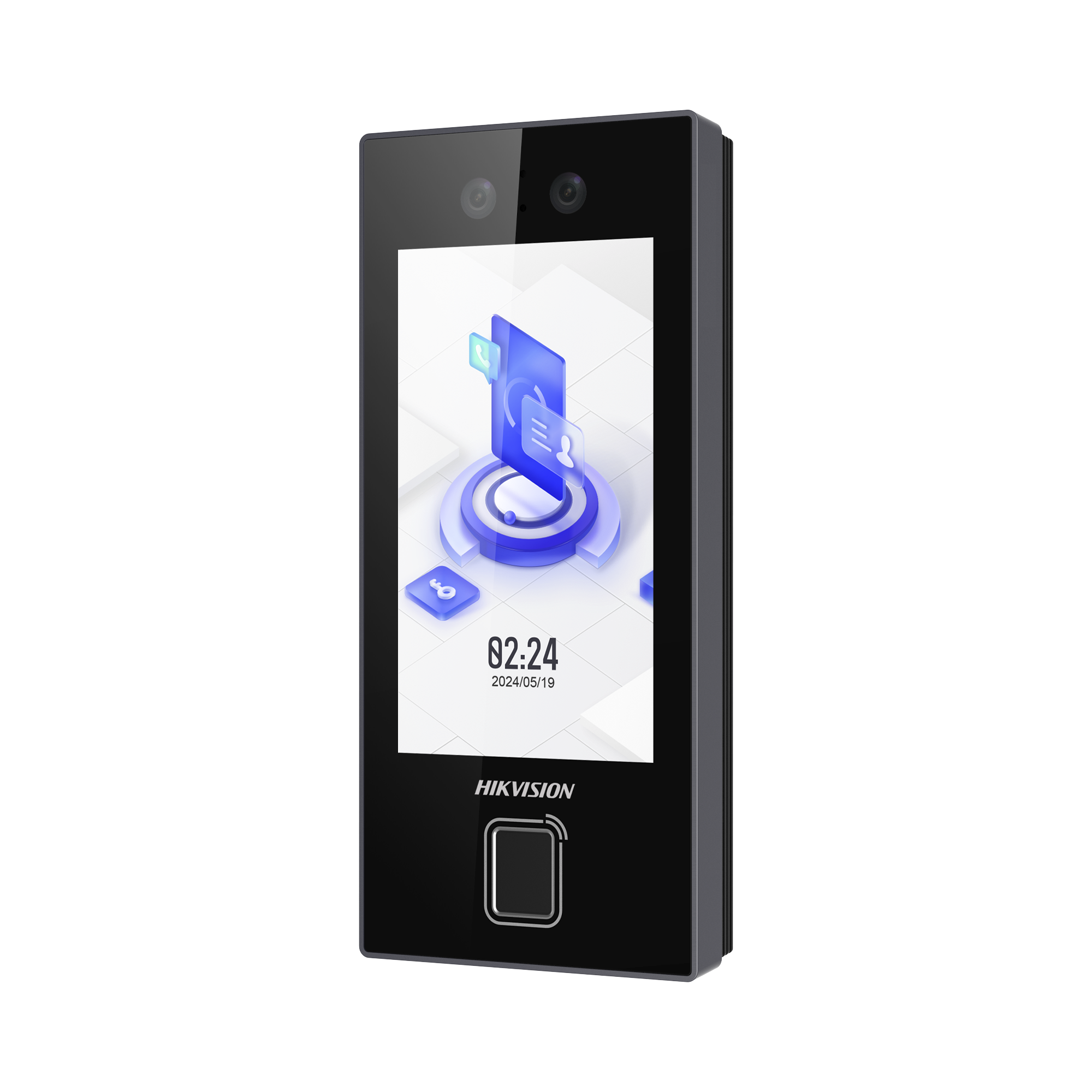 Terminal Biometrico Facial Min Moe con LECTOR DE HUELLAS y Tarjetas MIFARE 3000 Rostros 3000 Huellas Nube Hik-Connect Teams Exterior IP65 PoE WiFi HIK-IA SIP Estandar DS-K1T344MBFWX-E1