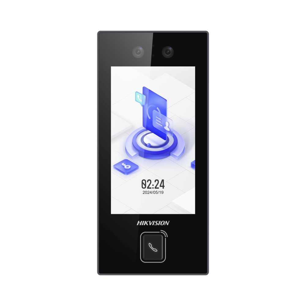 Terminal Facial Min Moe con BOTON DE LLAMADA FÍSICO 3000 Rostros Pantalla 4.5" Administrable en la Nube con Hik-Connect Teams Exterior IP65 PoE WiFi - SILYMX