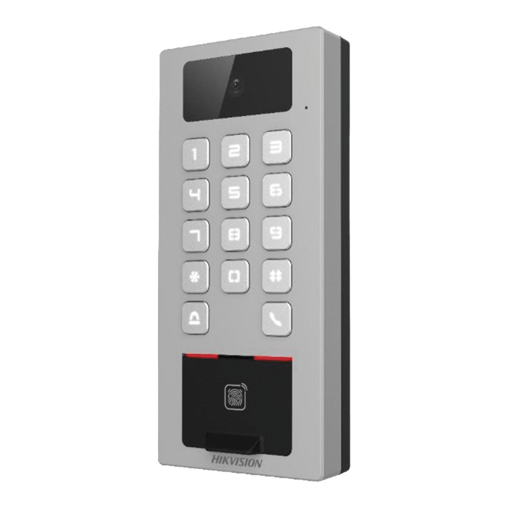 BiométricosHIKVISIONDS-K1T502DBFWX-CLector Biométrico Antivandálico IP65 IK09 Videoportero Multiapartamento Huella Tarjeta QR PIN App Hikvision DS - K1T502DBFWX - C - SILYMX