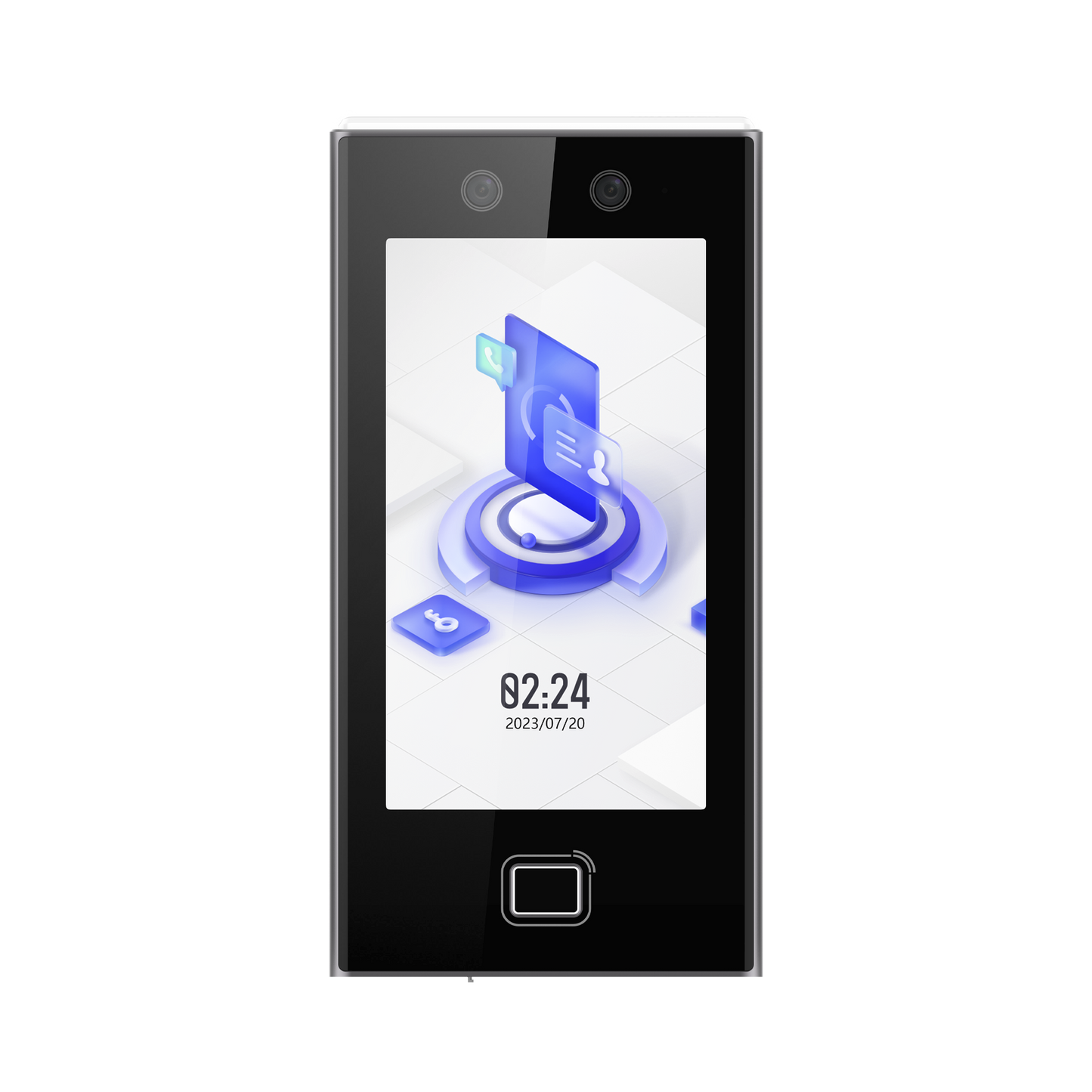 Terminal Facial Hikvision Min Moe WiFi con Huella y QR – 7” – IP65 – Administrable en la Nube (Hik-Connect 6) DS-K1T670MFWX