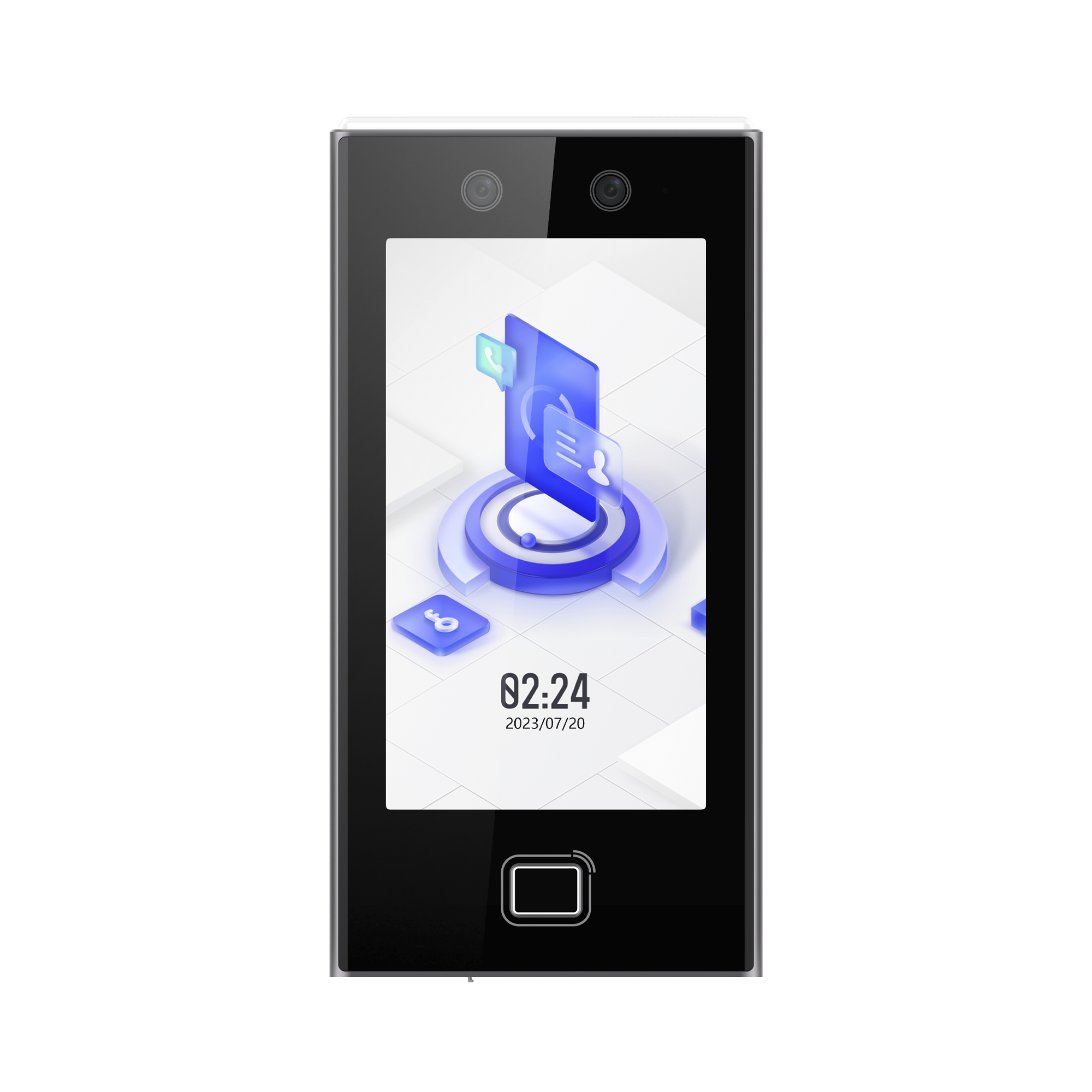 Terminal Facial Hikvision Min Moe WiFi con Huella y QR – 7” – IP65 – Administrable en la Nube (Hik-Connect 6) DS-K1T670MFWX