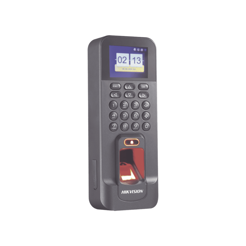 Biométrico WiFi de Acceso y Asistencia APP Hik-Connect (P2P) Lectura de Huella y Tarjetas Relevador para Chapa y Reportes de Asistencia DS-K1T804AEF - SILYMX